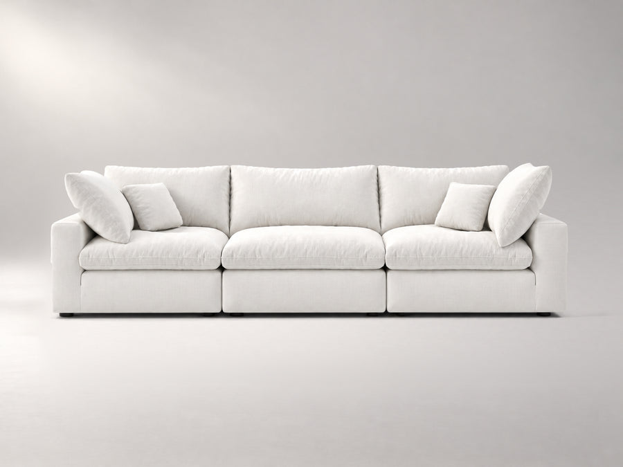 3-Piece Modular Sofa in Off-White, front view | Garelli