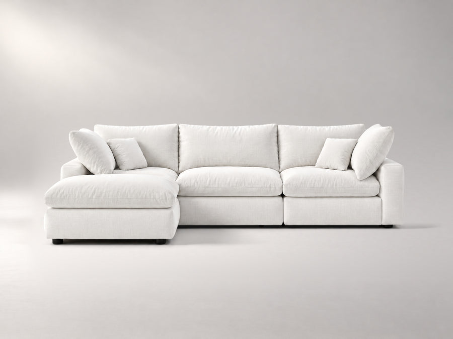 4-Piece Modular Classic Sectional in Off-White, front view | Garelli