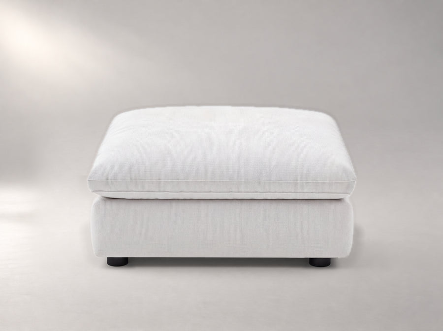 Modular Ottoman in Off-White, front view | Garelli