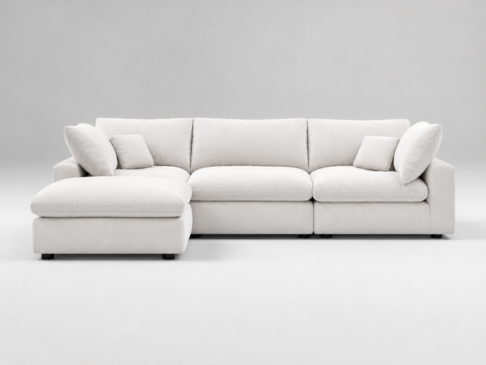 Garelli 4-Piece Modular Classic Sectional in off-white