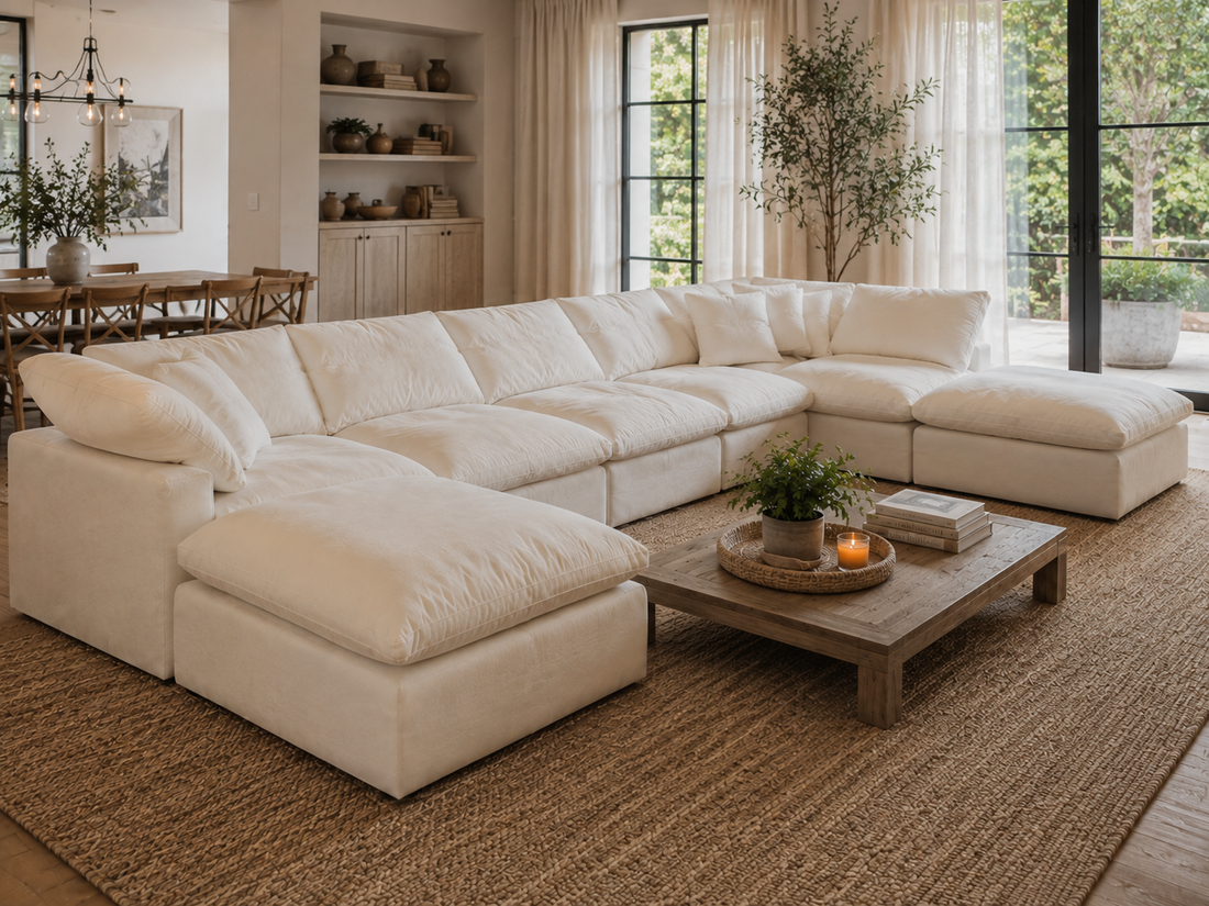 Garelli 4-piece modular sofa in a real living room, an honest Albany Park alternative