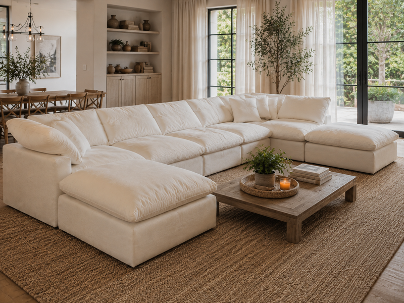 Garelli 4-piece modular sofa in a real living room, an honest Albany Park alternative