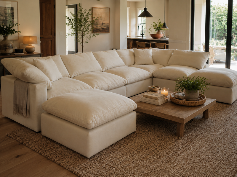 Garelli modular sofa set up in a real living room, a fast-delivery Couch Haus alternative