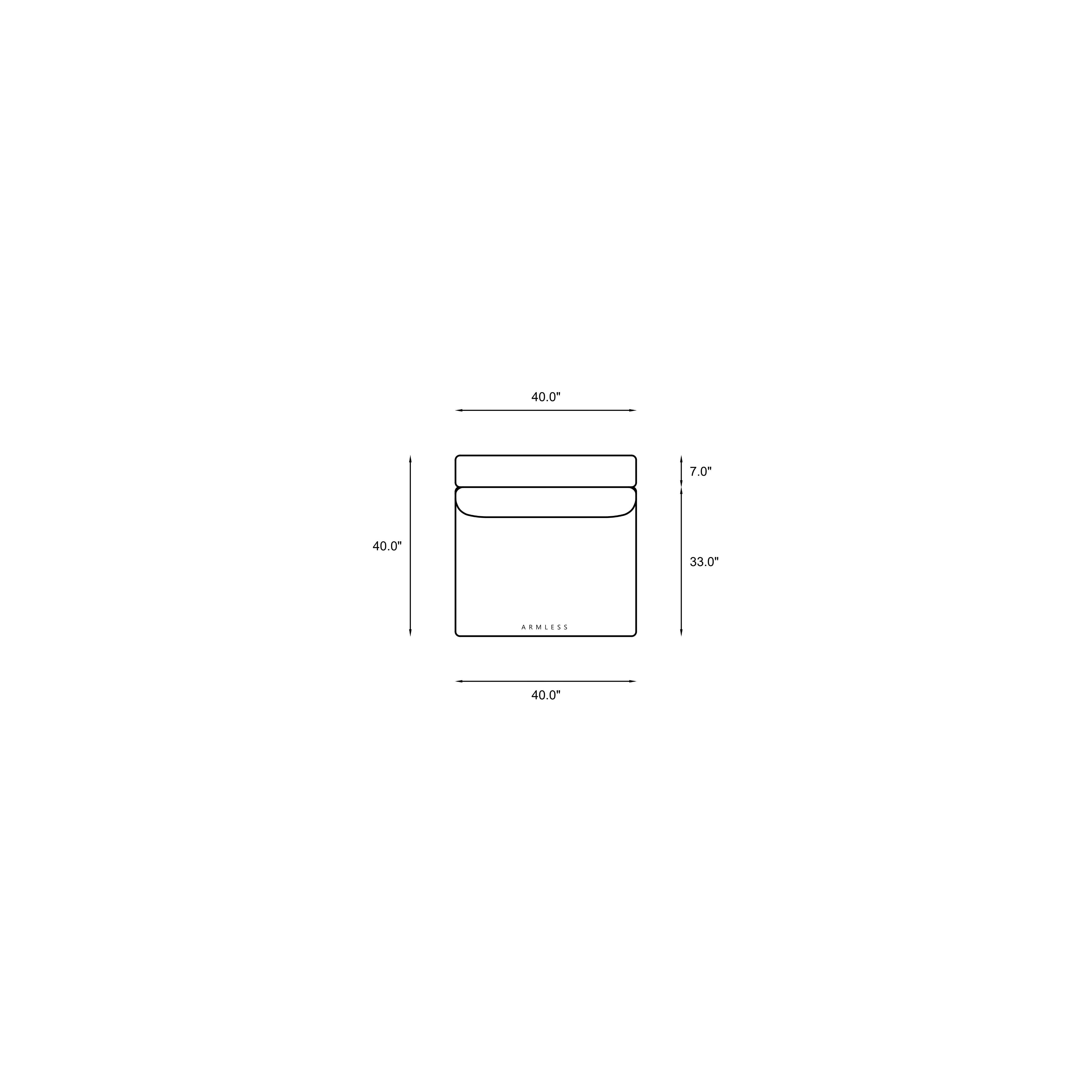 Modular Armless Chair Dimensions