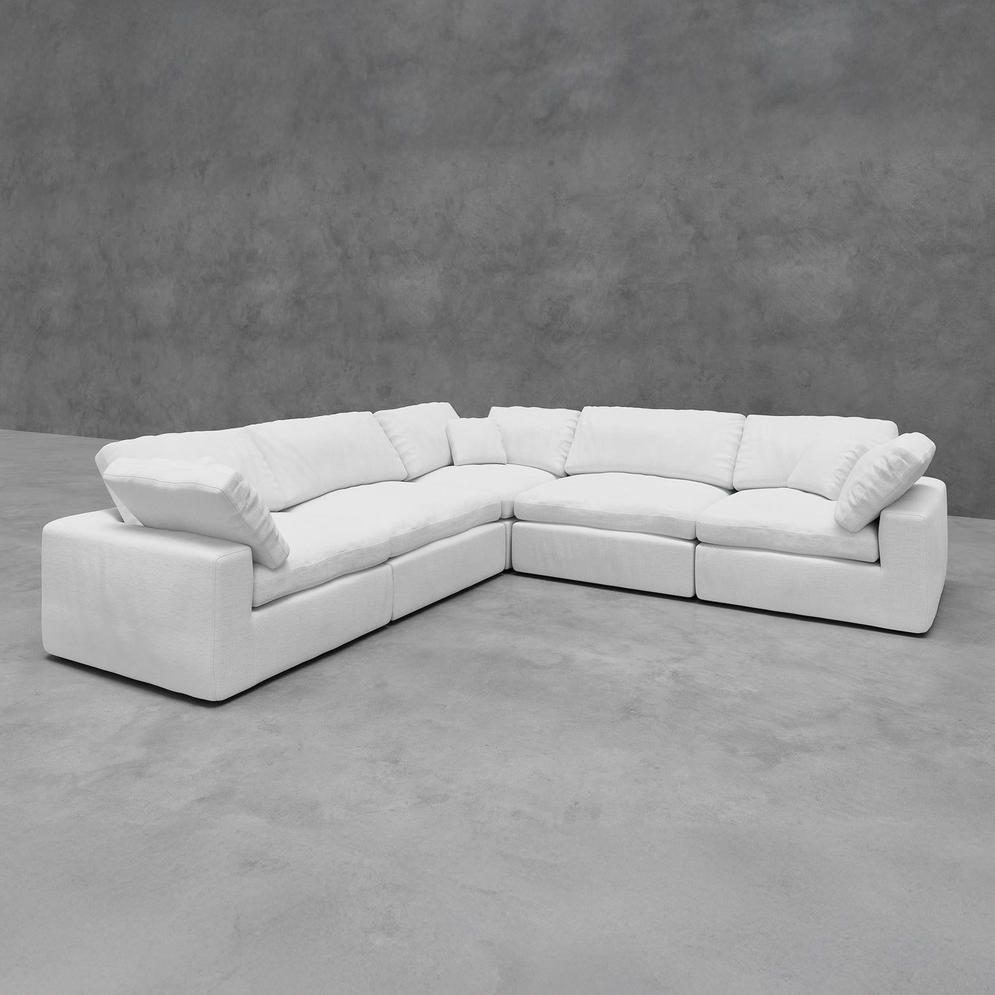 5 Piece Modular Sectional (Three Armless + Two Corners)