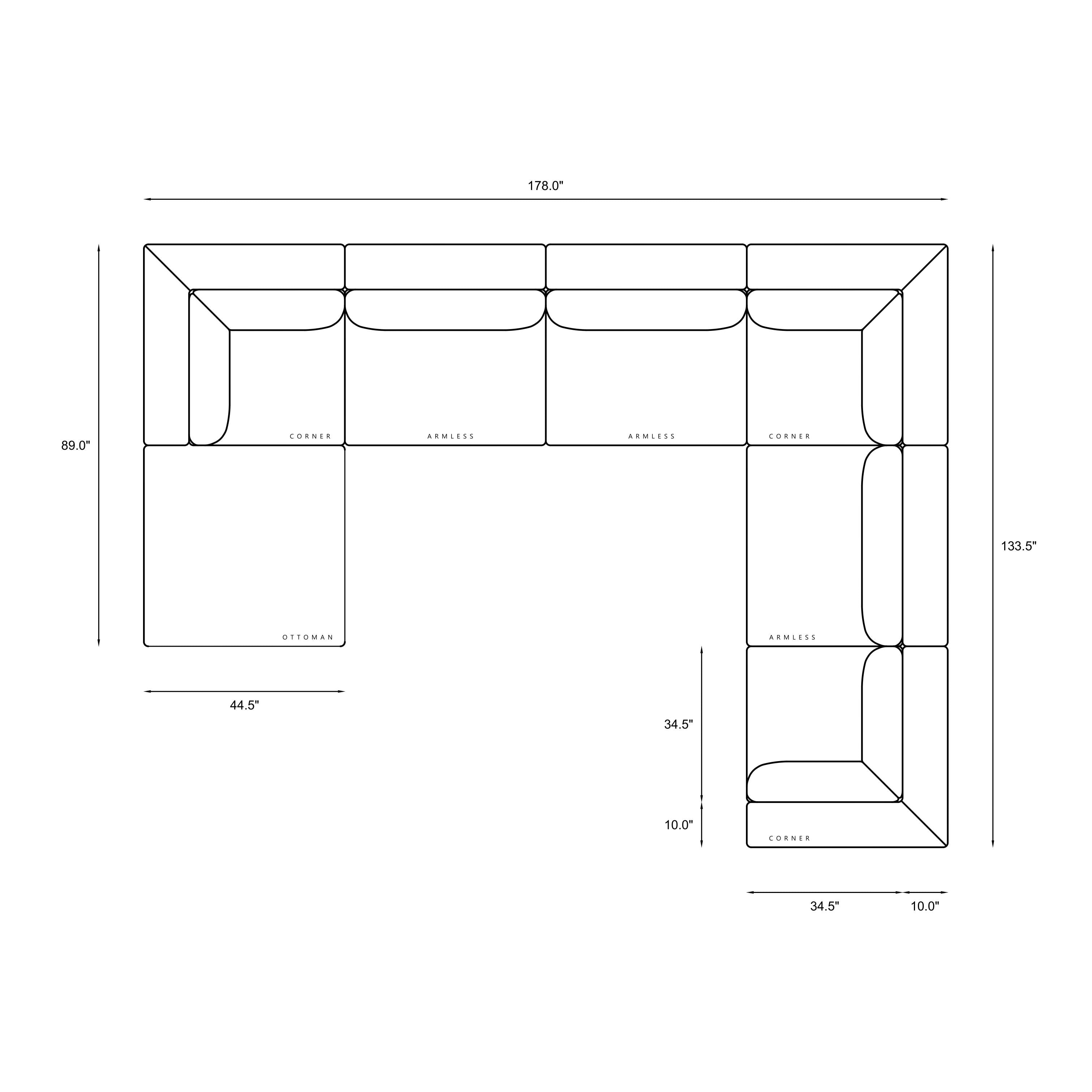 7-Piece Modular Sectional Dimensions