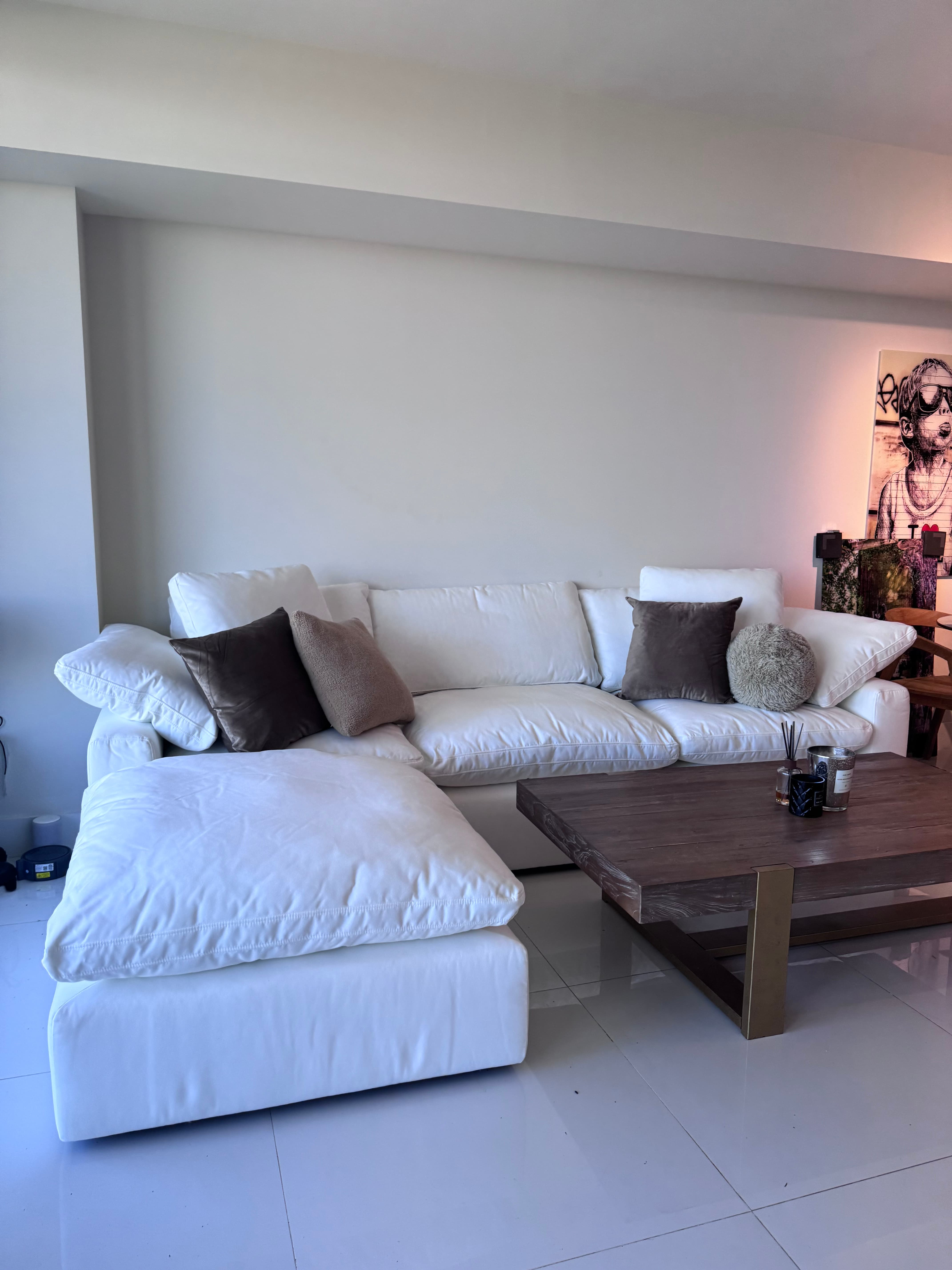 Customer home review featuring a Garelli Cloud Sofa, highlighting their living room setup and décor.