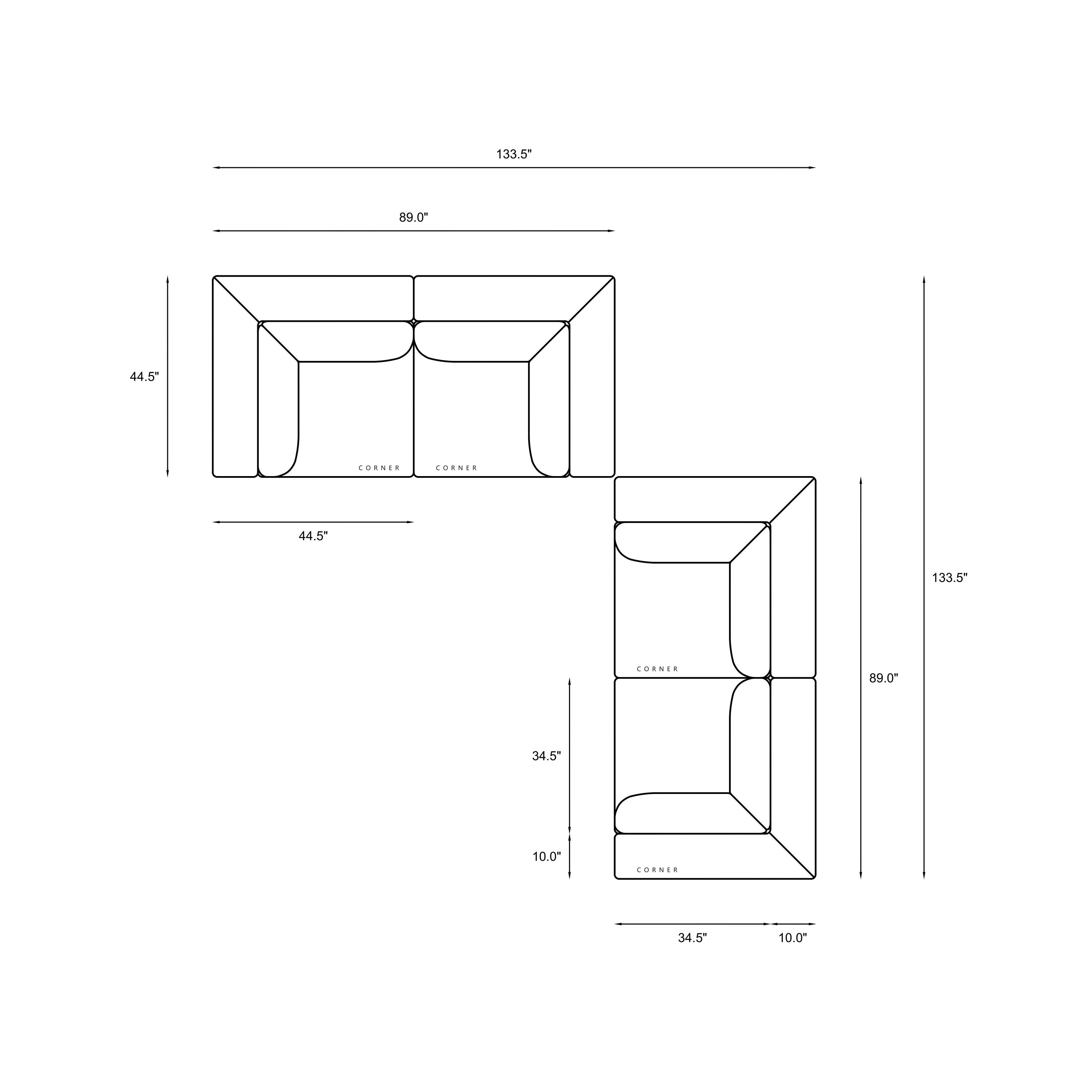 Double Loveseat Dimensions