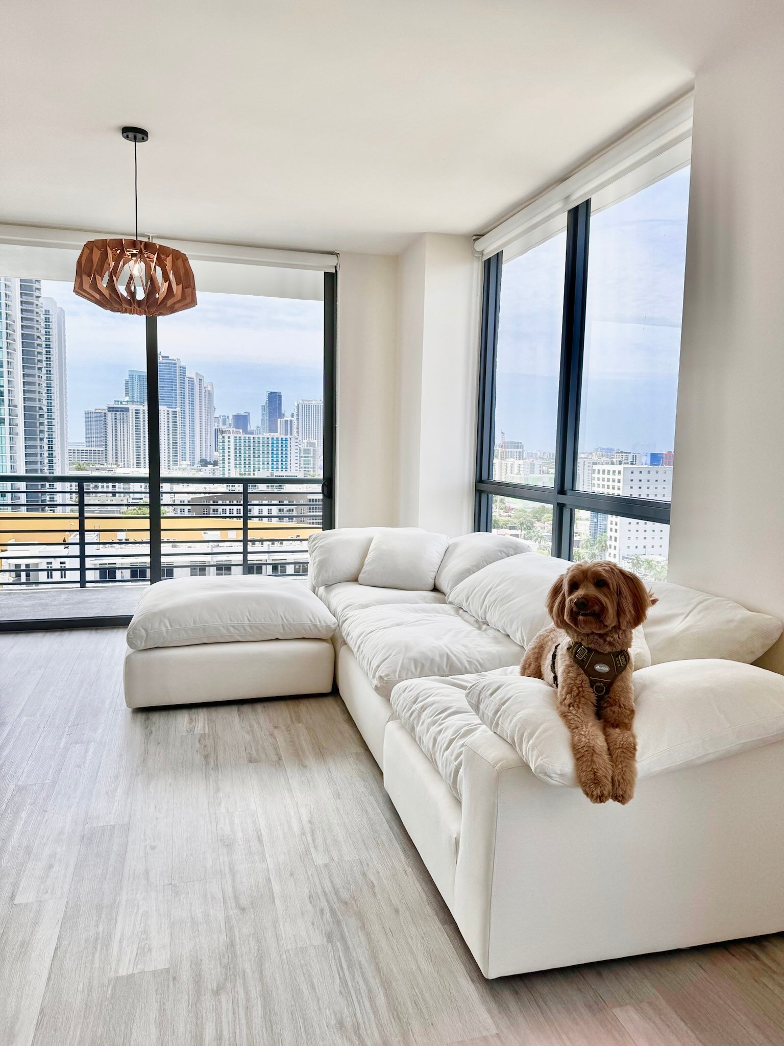 Customer photo showcasing a Garelli Furniture modular cloud sofa in a real home setting