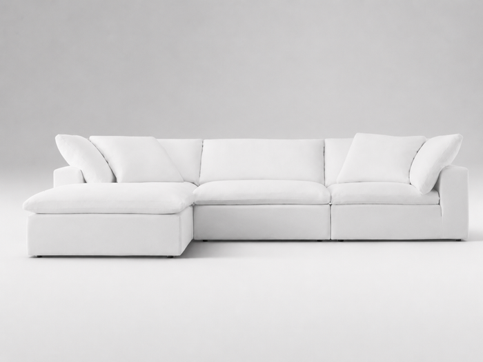 RH Cloud Modular 4-Piece Chaise Sectional in Luxe depth