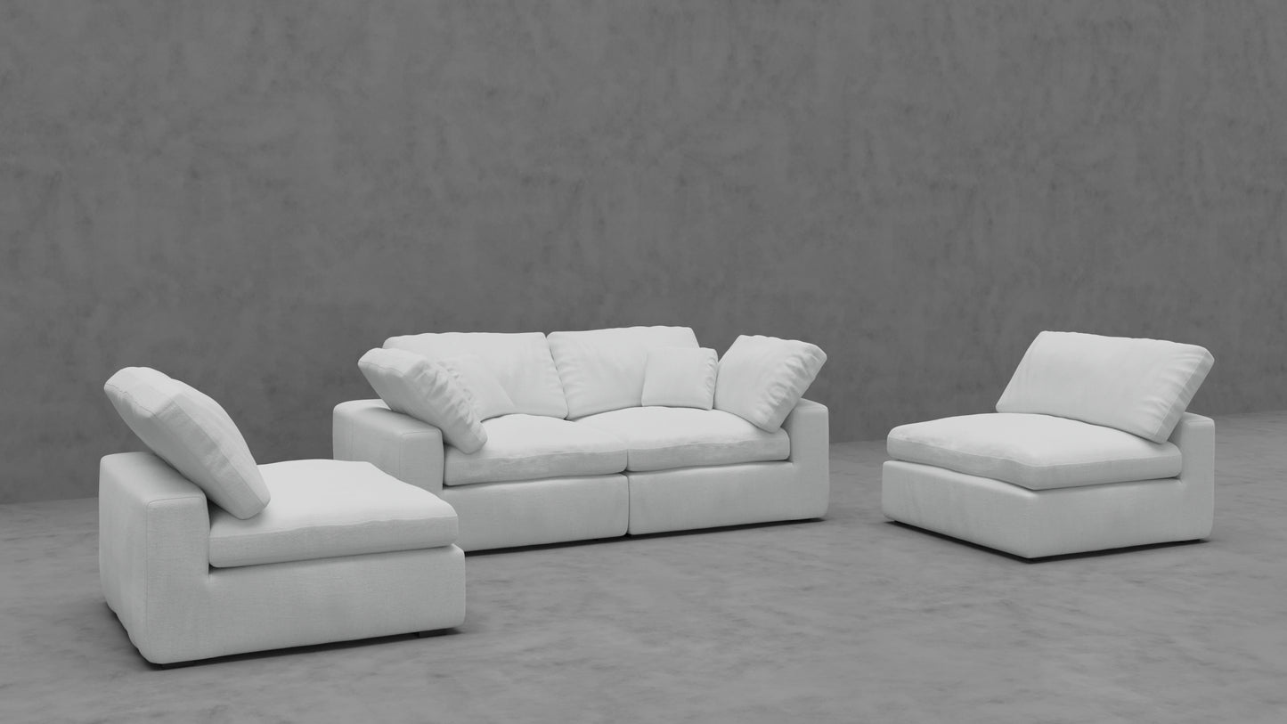 Loveseat with Armless Chairs (4 Seat)