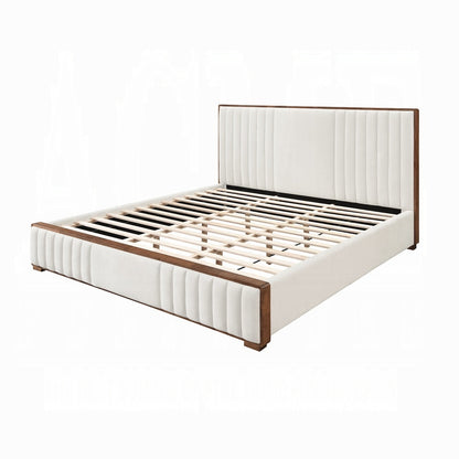 Ivory wooden- upholstered Garelli Bed