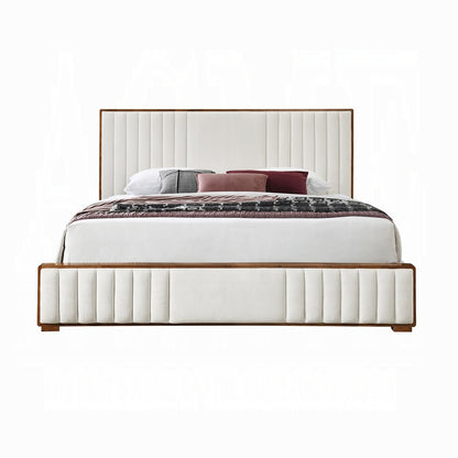 Ivory wooden- upholstered Garelli Bed