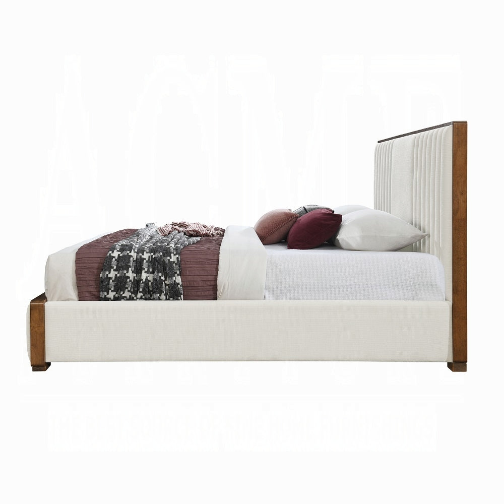 Ivory wooden- upholstered Garelli Bed