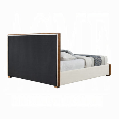 Ivory wooden- upholstered Garelli Bed