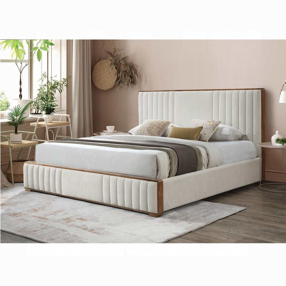 Ivory wooden- upholstered Garelli Bed