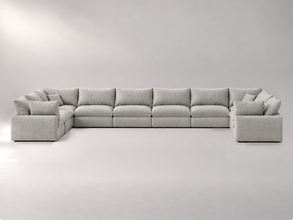 10-Piece Oversized Modular Sectional (U-Shape) in Grey, front view | Garelli