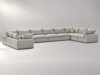 10-Piece Oversized Modular Sectional (U-Shape) in Grey, left view | Garelli