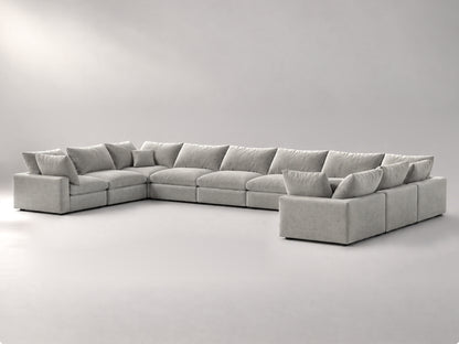 10-Piece Oversized Modular Sectional (U-Shape) in Grey, right view | Garelli