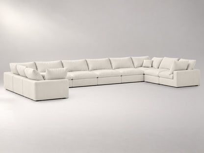 10-Piece Oversized Modular Sectional (U-Shape) in Ivory, left view | Garelli