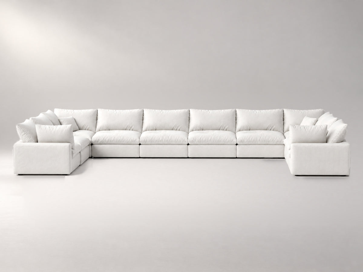 10-Piece Oversized Modular Sectional (U-Shape) in Off-White, front view | Garelli