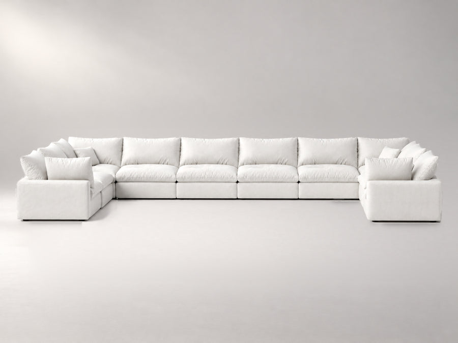 10-Piece Oversized Modular Sectional (U-Shape) in Off-White, front view | Garelli