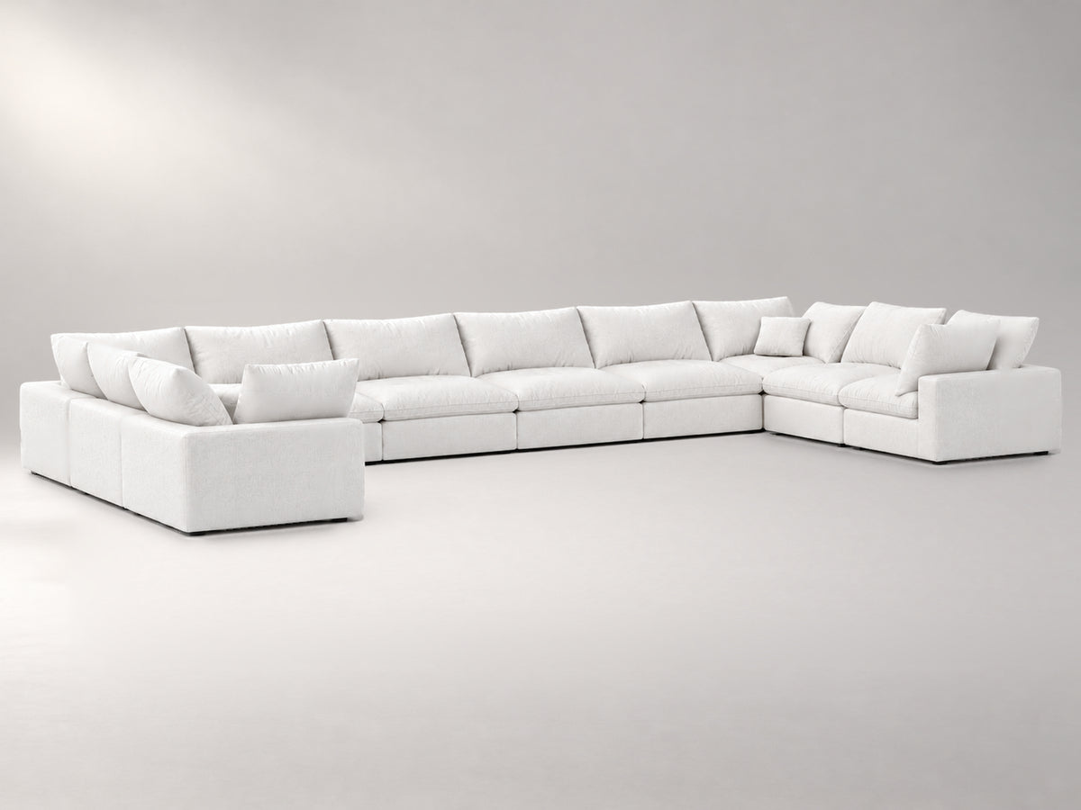 10-Piece Oversized Modular Sectional (U-Shape) in Off-White, left view | Garelli