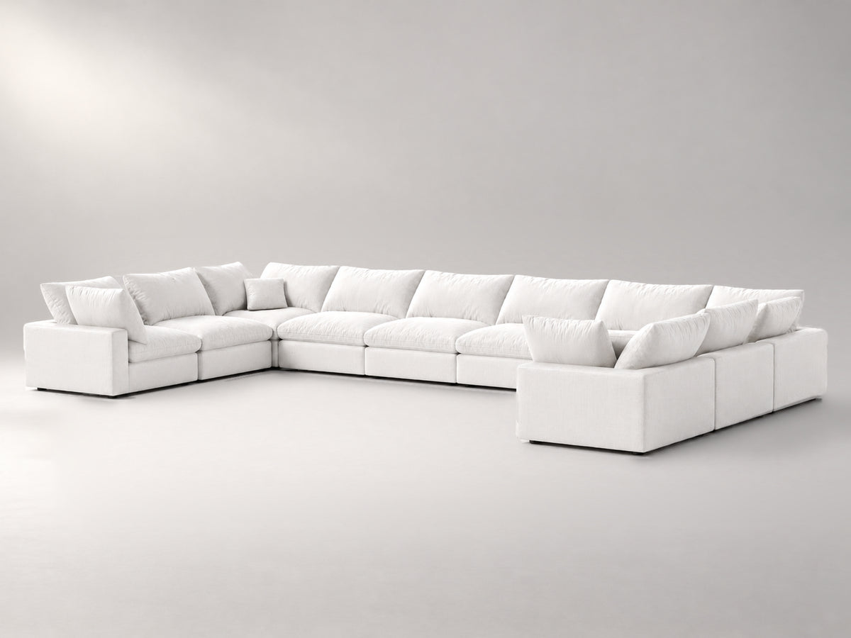 10-Piece Oversized Modular Sectional (U-Shape) in Off-White, right view | Garelli