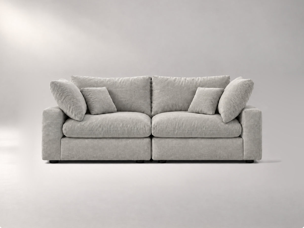 2-Piece Modular Loveseat in Grey, front view | Garelli