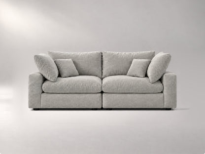 2-Piece Modular Loveseat in Grey, front view | Garelli