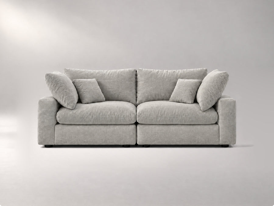 2-Piece Modular Loveseat in Grey, front view | Garelli