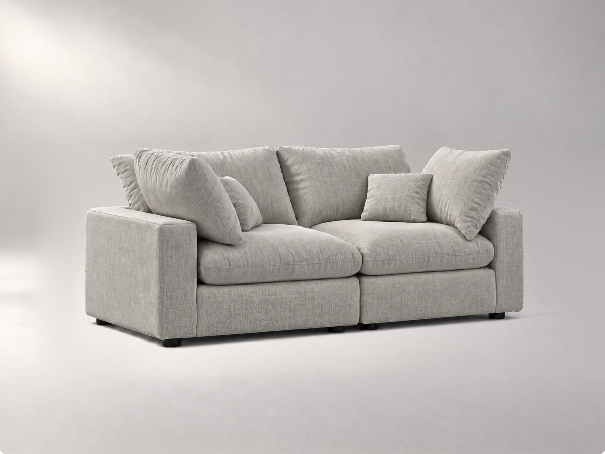2-Piece Modular Loveseat in Grey, left view | Garelli