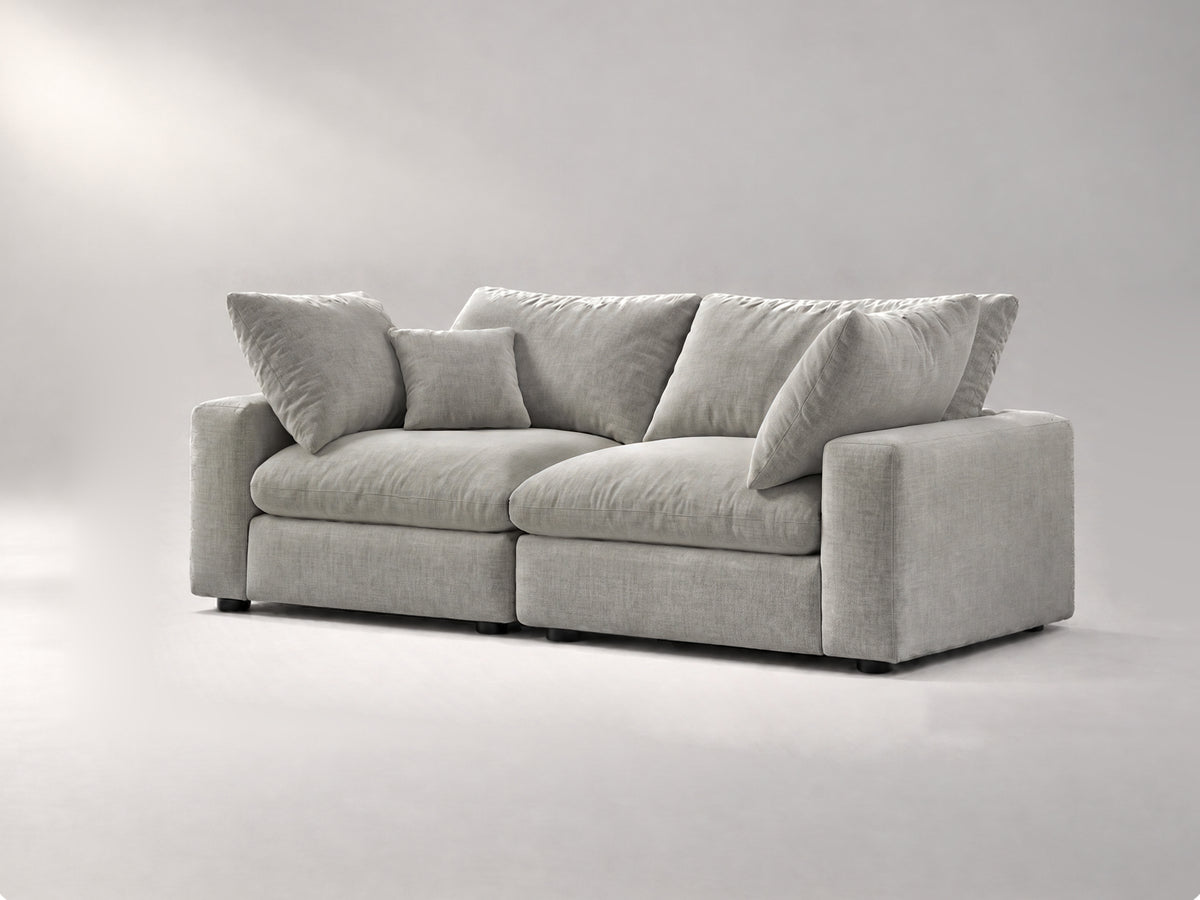 2-Piece Modular Loveseat in Grey, right view | Garelli