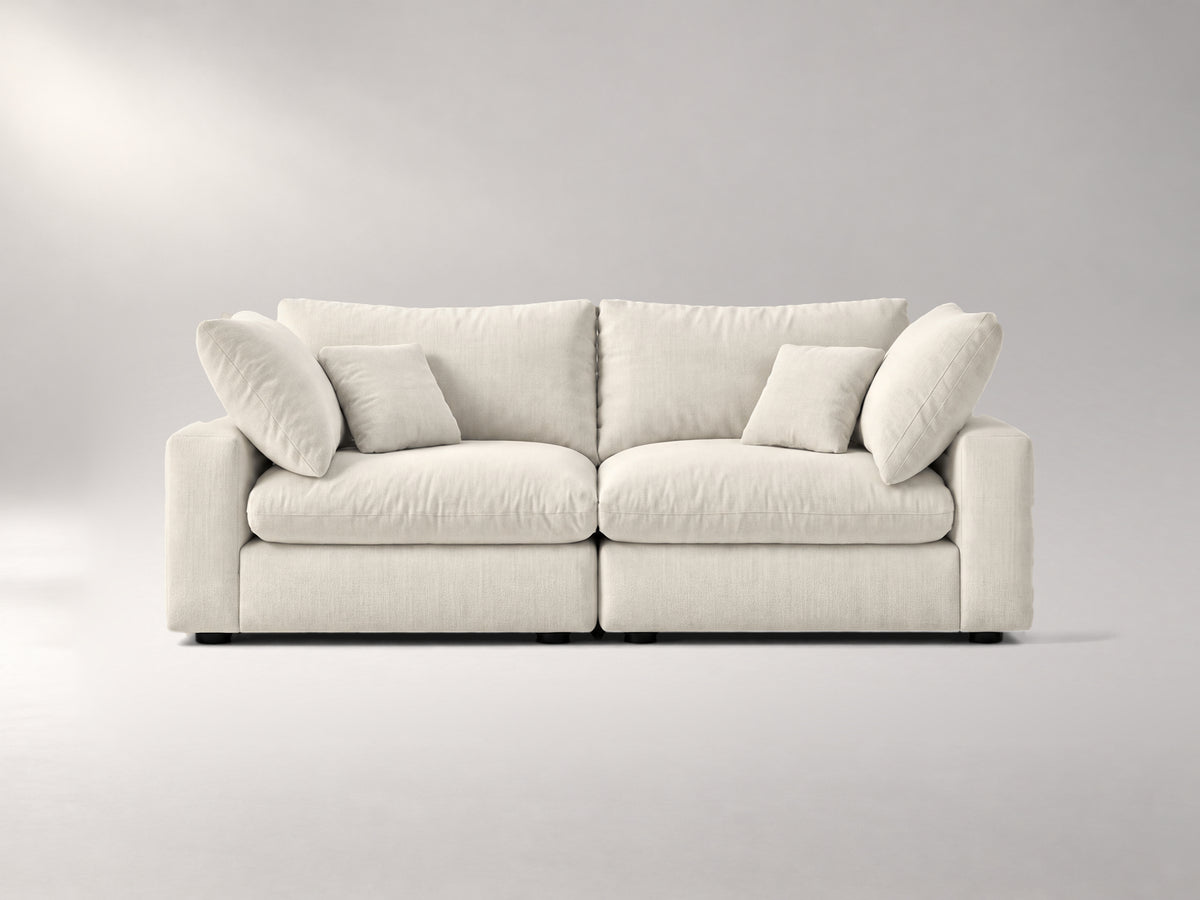 2-Piece Modular Loveseat in Ivory, front view | Garelli