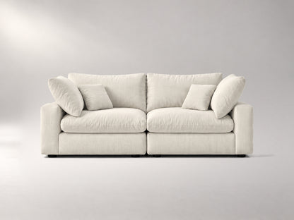 2-Piece Modular Loveseat in Ivory, front view | Garelli