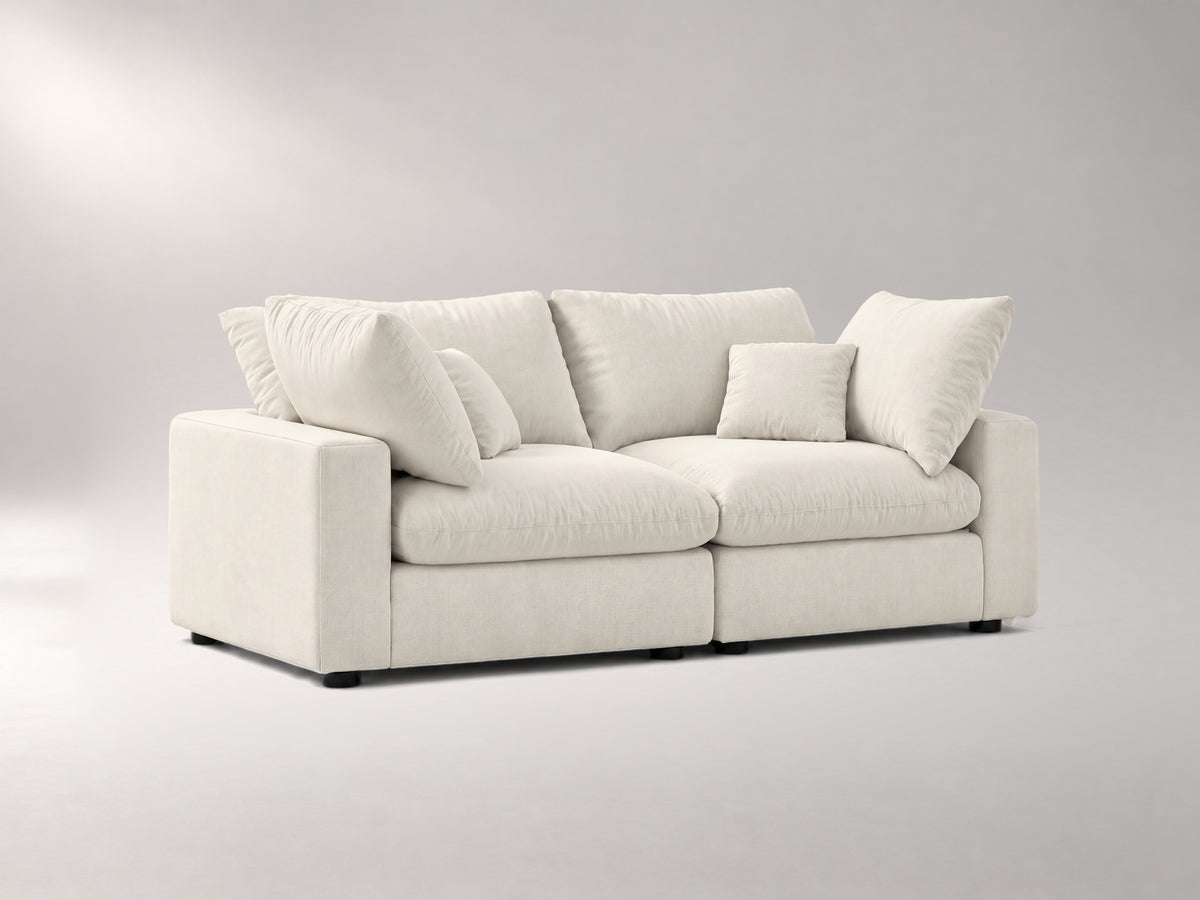 2-Piece Modular Loveseat in Ivory, left view | Garelli