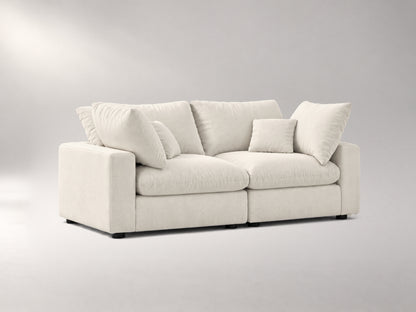 2-Piece Modular Loveseat in Ivory, left view | Garelli
