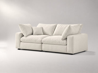 2-Piece Modular Loveseat in Ivory, right view | Garelli
