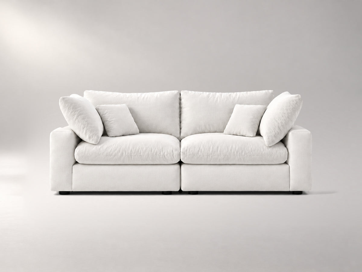 2-Piece Modular Loveseat in Off-White, front view | Garelli