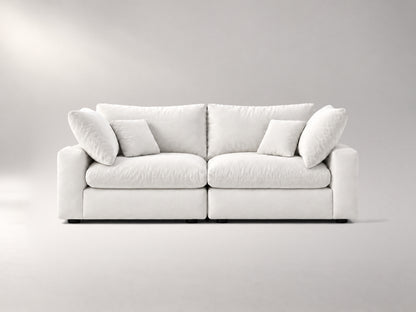 2-Piece Modular Loveseat in Off-White, front view | Garelli