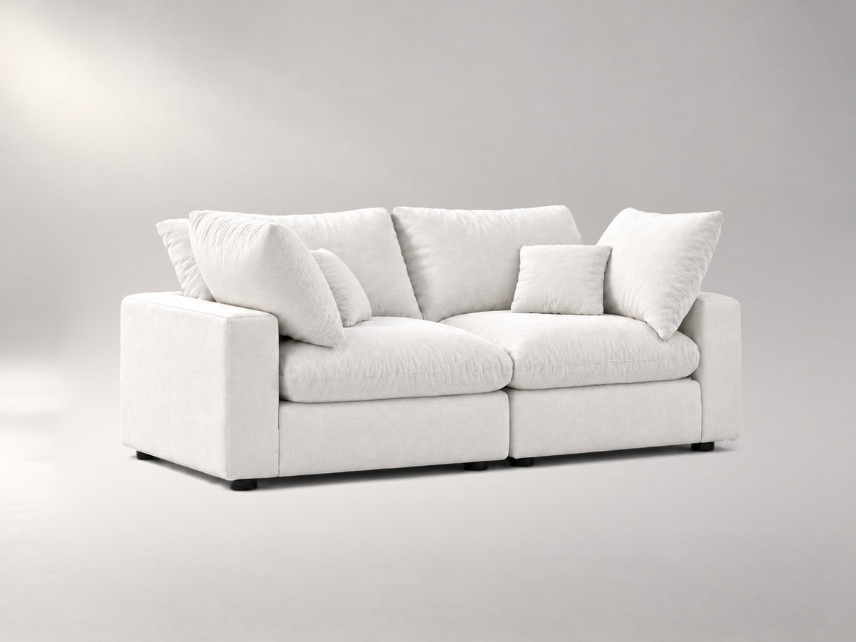 2-Piece Modular Loveseat in Off-White, left view | Garelli
