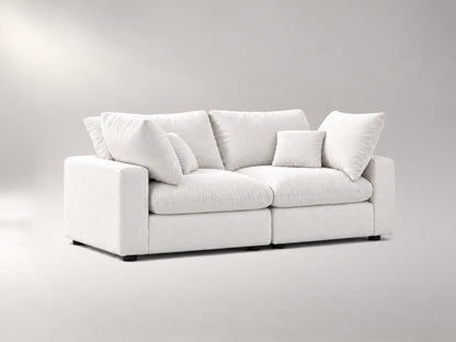 2-Piece Modular Loveseat in Off-White, left view | Garelli
