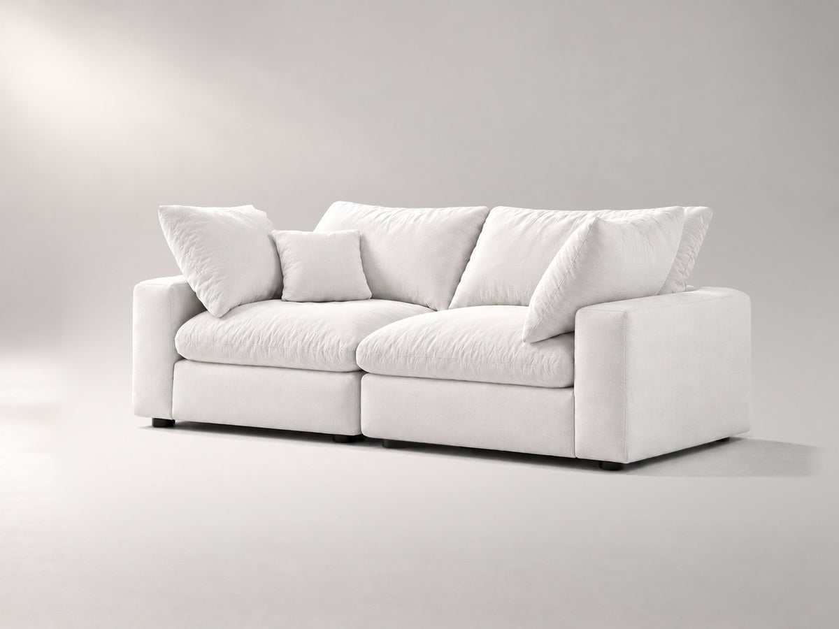 2-Piece Modular Loveseat in Off-White, right view | Garelli