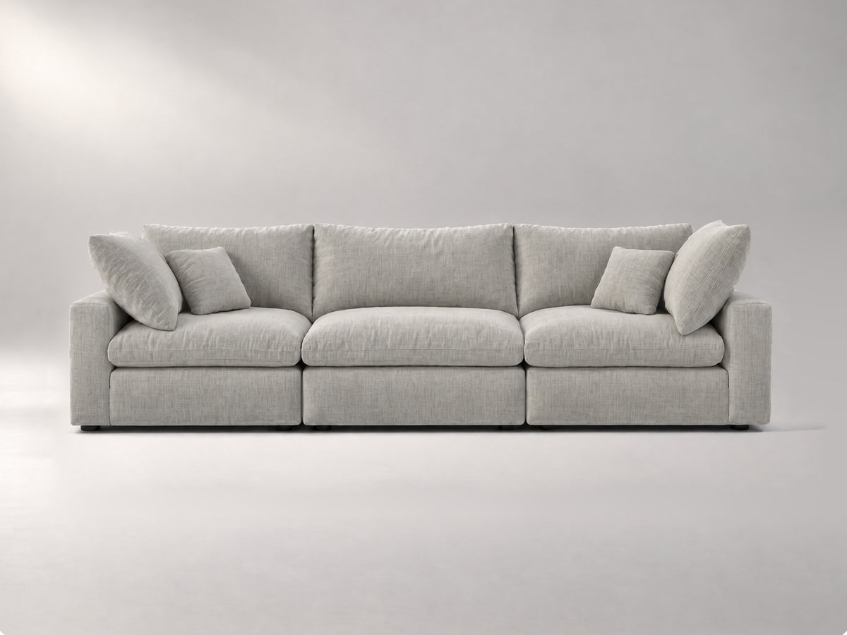 3-Piece Modular Sofa in Grey, front view | Garelli