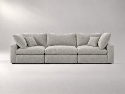 3-Piece Modular Sofa in Grey, front view | Garelli