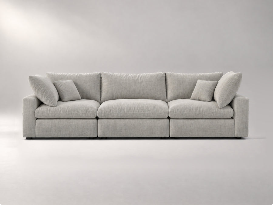 3-Piece Modular Sofa in Grey, front view | Garelli