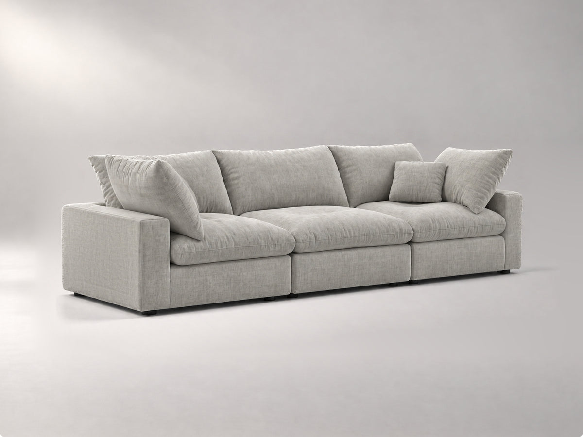 3-Piece Modular Sofa in Grey, left view | Garelli