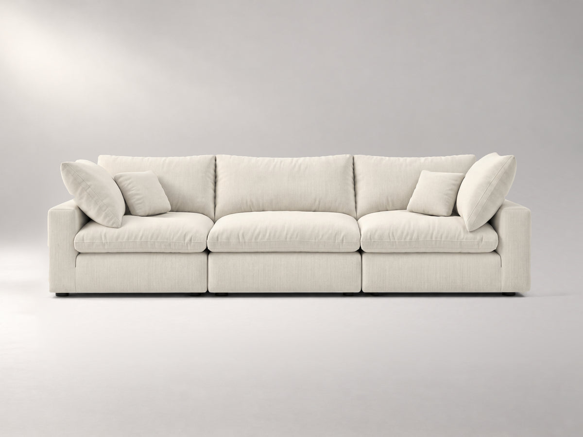 3-Piece Modular Sofa in Ivory, front view | Garelli