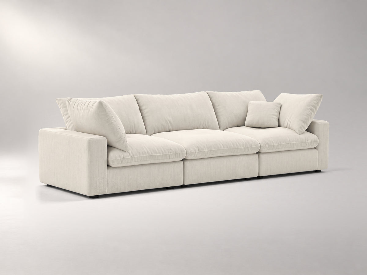 3-Piece Modular Sofa in Ivory, left view | Garelli