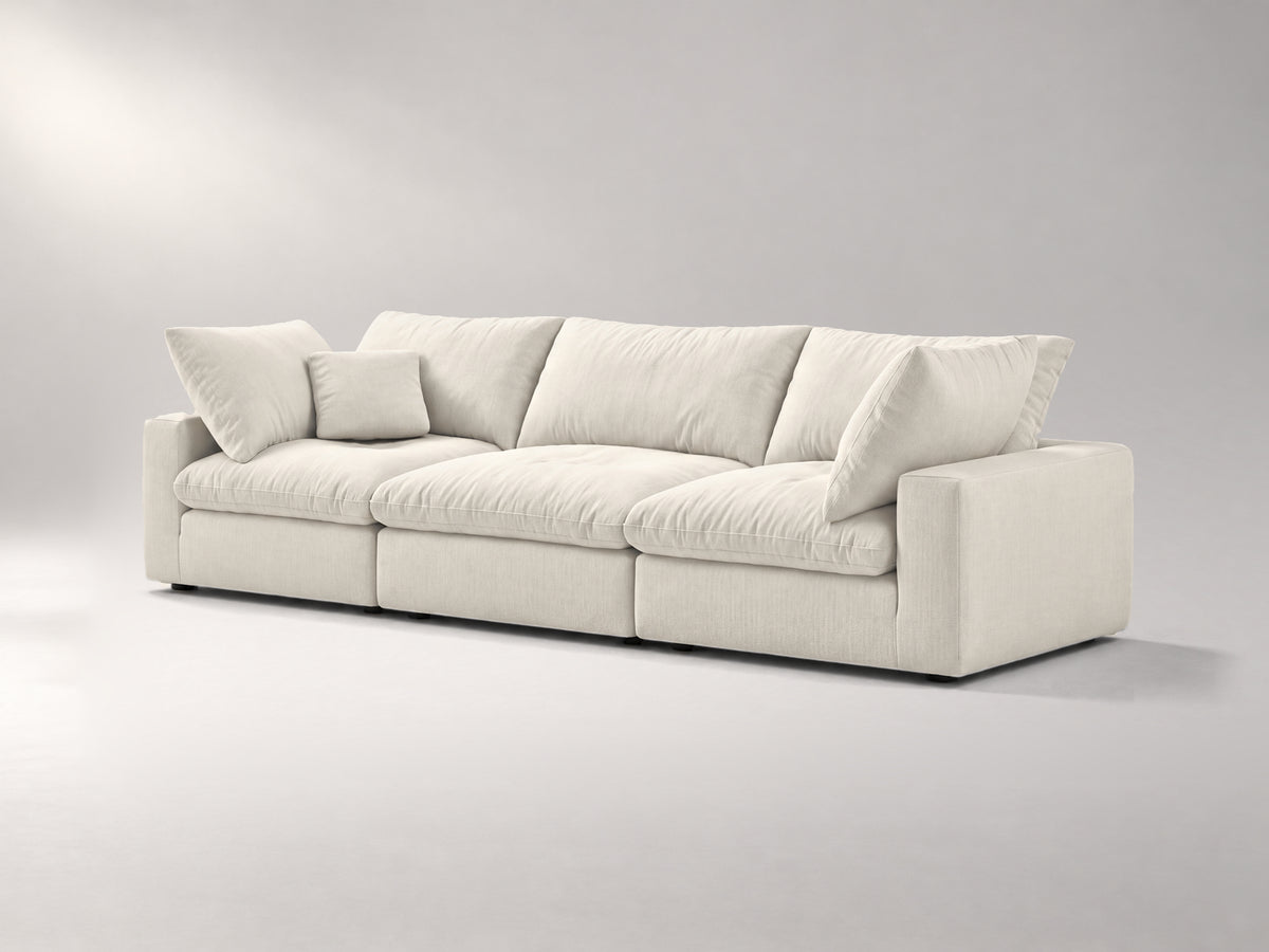 3-Piece Modular Sofa in Ivory, right view | Garelli